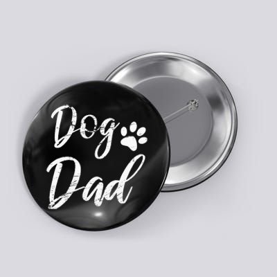 Dog Dad Vintage Distressed Design Funny Dog Paw Button