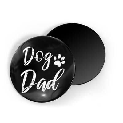 Dog Dad Vintage Distressed Design Funny Dog Paw Magnet