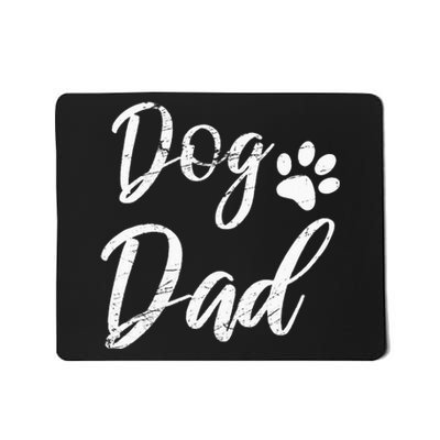 Dog Dad Vintage Distressed Design Funny Dog Paw Mousepad