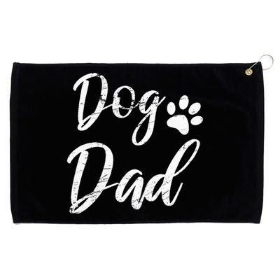 Dog Dad Vintage Distressed Design Funny Dog Paw Grommeted Golf Towel