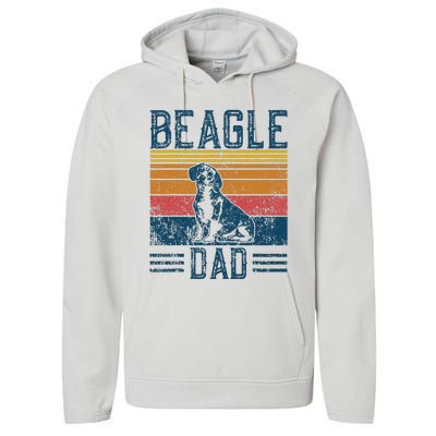 Dog Dad Vintage Beagle Dad Performance Fleece Hoodie