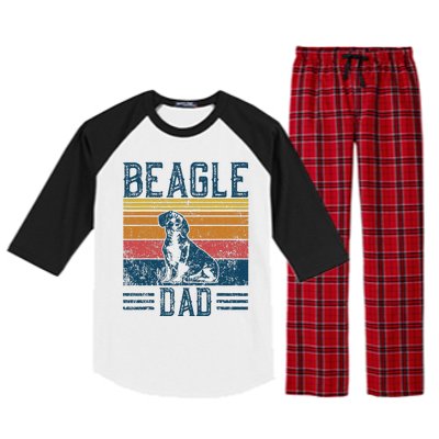 Dog Dad Vintage Beagle Dad Raglan Sleeve Pajama Set