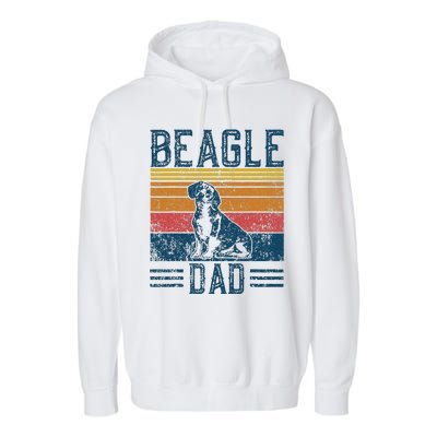 Dog Dad Vintage Beagle Dad Garment-Dyed Fleece Hoodie