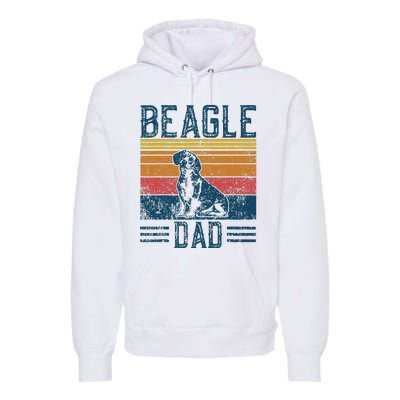 Dog Dad Vintage Beagle Dad Premium Hoodie