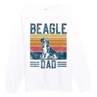 Dog Dad Vintage Beagle Dad Premium Crewneck Sweatshirt