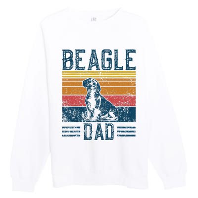 Dog Dad Vintage Beagle Dad Premium Crewneck Sweatshirt