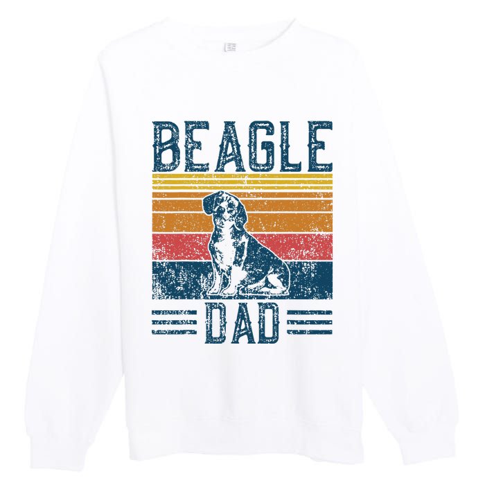 Dog Dad Vintage Beagle Dad Premium Crewneck Sweatshirt