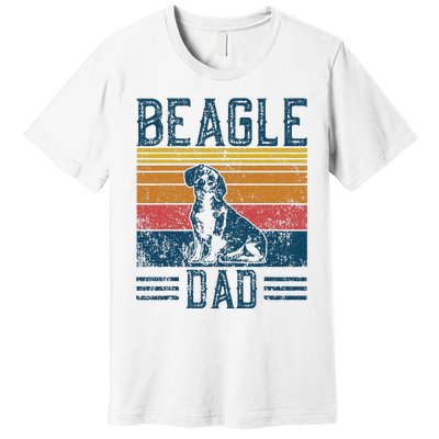 Dog Dad Vintage Beagle Dad Premium T-Shirt