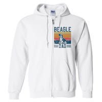 Dog Dad Vintage Beagle Dad Full Zip Hoodie