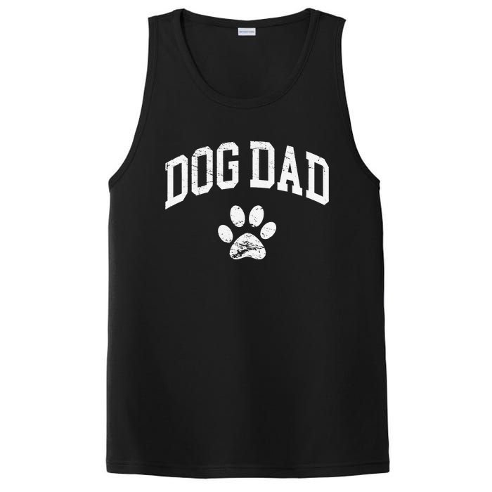 Dog Dad Vintage Distressed Design Funny Dog Paw PosiCharge Competitor Tank