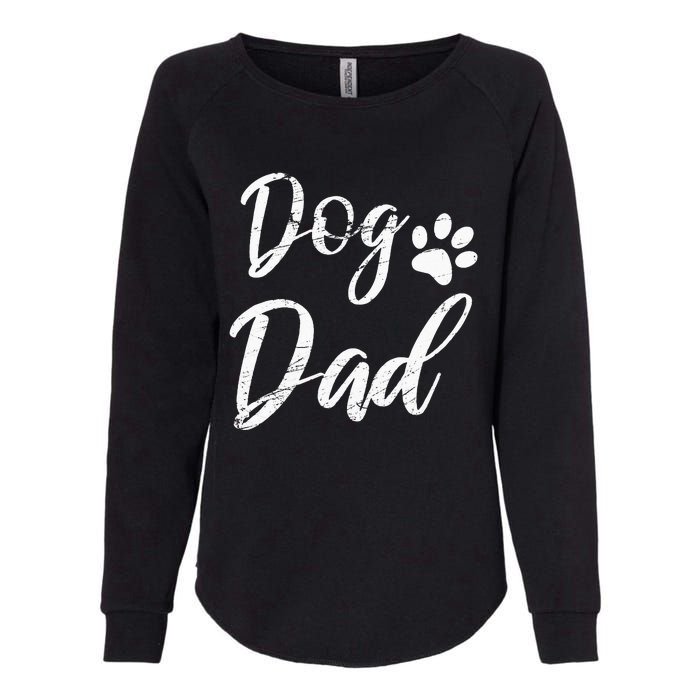 Dog Dad Vintage Distressed Design Funny Dog Paw Womens California Wash Sweatshirt