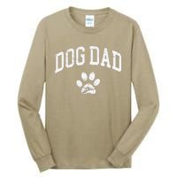 Dog Dad Vintage Distressed Design Funny Dog Paw Gift Tall Long Sleeve T-Shirt