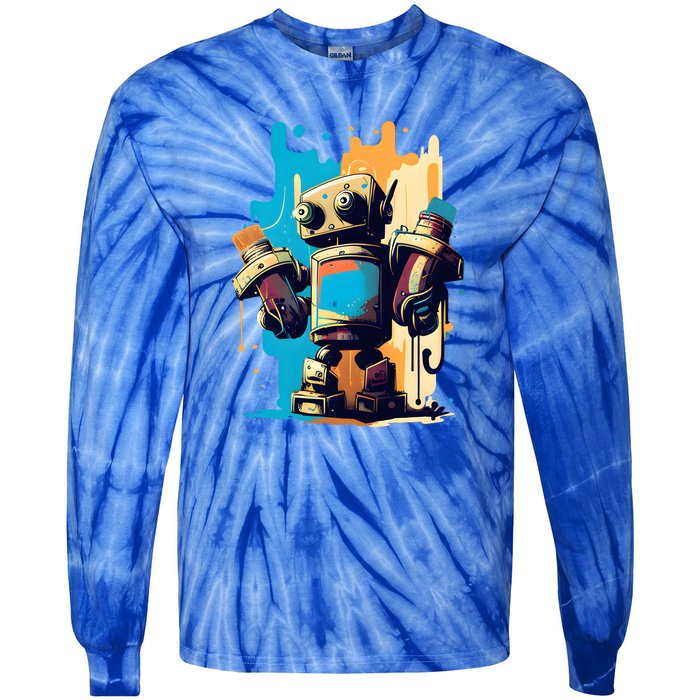 Digital Da Vinci: Graffiti BotS Artistic Code Tie-Dye Long Sleeve Shirt