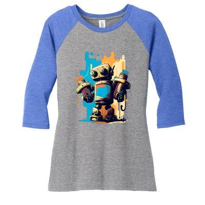 Digital Da Vinci: Graffiti BotS Artistic Code Women's Tri-Blend 3/4-Sleeve Raglan Shirt