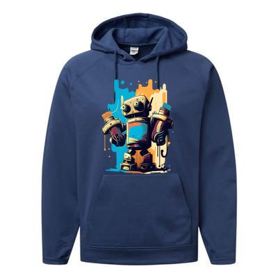 Digital Da Vinci: Graffiti BotS Artistic Code Performance Fleece Hoodie