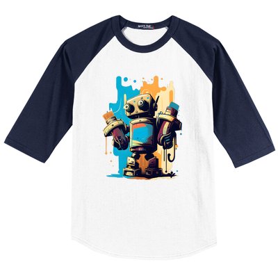 Digital Da Vinci: Graffiti BotS Artistic Code Baseball Sleeve Shirt