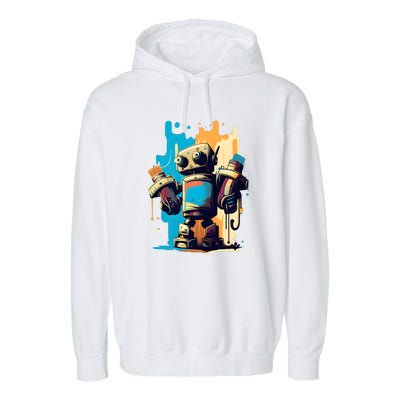 Digital Da Vinci: Graffiti BotS Artistic Code Garment-Dyed Fleece Hoodie