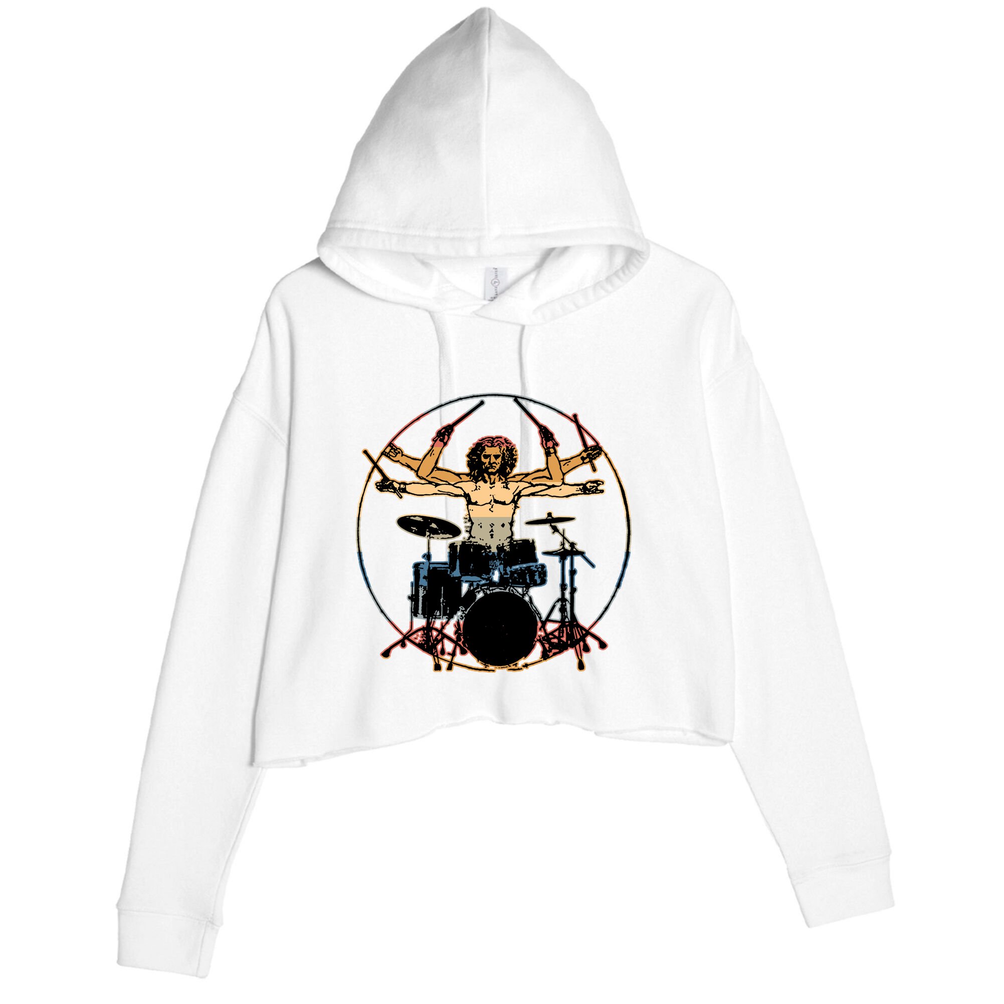 Davinci Drummer Vintage Crop Fleece Hoodie