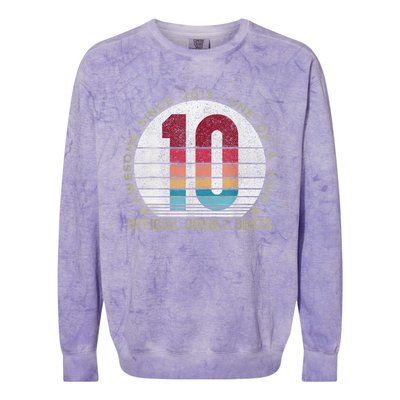 Double Digits Vintage 10 Year Old 10th Birthday Colorblast Crewneck Sweatshirt