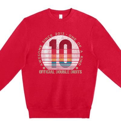 Double Digits Vintage 10 Year Old 10th Birthday Premium Crewneck Sweatshirt