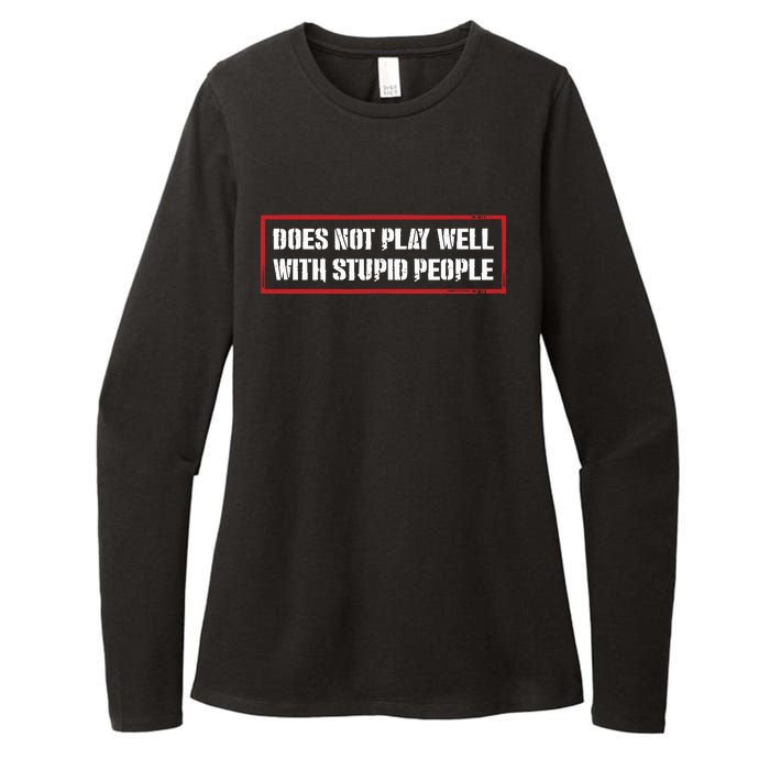 David Draiman Wearing Does Not Play Well With Stupid People Womens CVC Long Sleeve Shirt