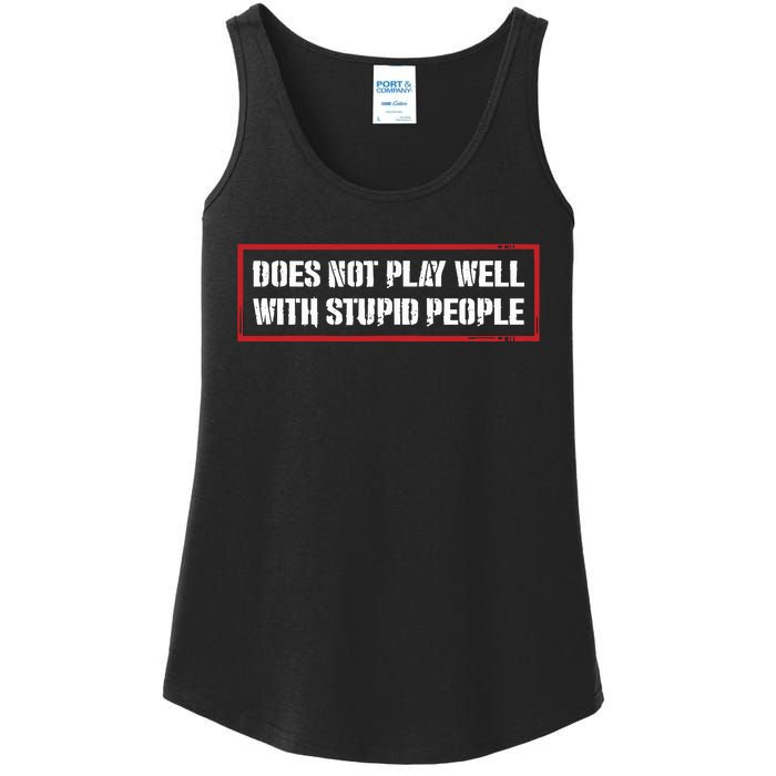 David Draiman Wearing Does Not Play Well With Stupid People Ladies Essential Tank