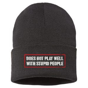 David Draiman Wearing Does Not Play Well With Stupid People Sustainable Knit Beanie