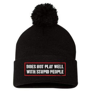 David Draiman Wearing Does Not Play Well With Stupid People Pom Pom 12in Knit Beanie