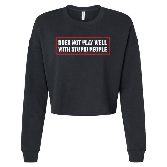 David Draiman Wearing Does Not Play Well With Stupid People Cropped Pullover Crew