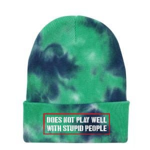 David Draiman Wearing Does Not Play Well With Stupid People Tie Dye 12in Knit Beanie