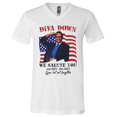 Diva Down We Salute You George Santos V-Neck T-Shirt