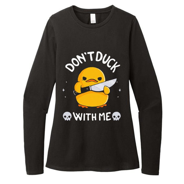 DonT Duck With Me Funny Duck Kinife Womens CVC Long Sleeve Shirt