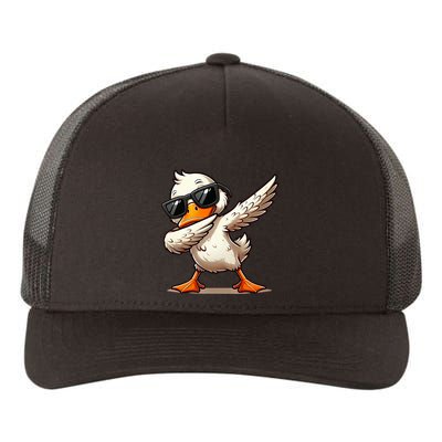 Dabbing Duck With Sunglasses Funny Cartoon Graphic Yupoong Adult 5-Panel Trucker Hat