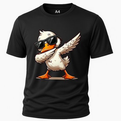Dabbing Duck With Sunglasses Funny Cartoon Graphic Performance Shirt