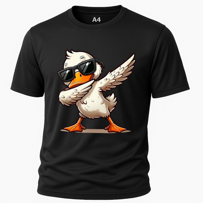 Dabbing Duck With Sunglasses Funny Cartoon Graphic Performance Shirt