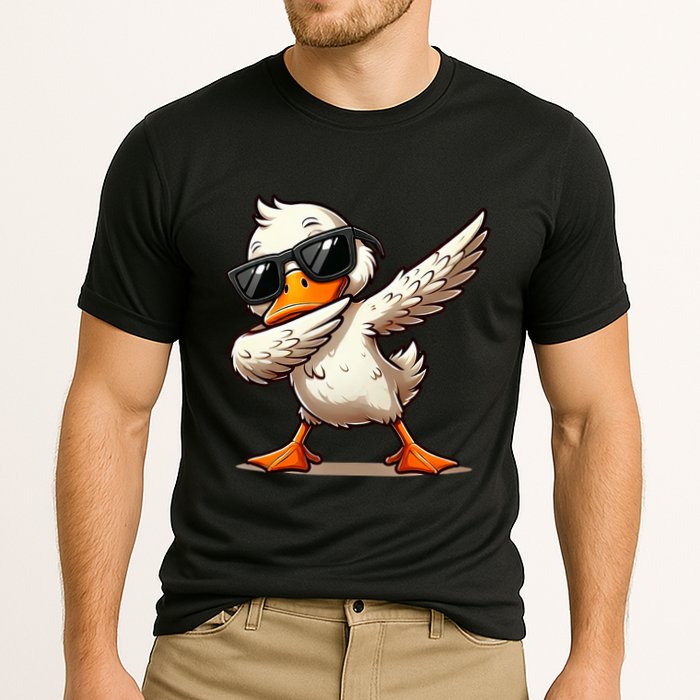 Dabbing Duck With Sunglasses Funny Cartoon Graphic Performance Shirt