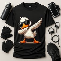 Dabbing Duck With Sunglasses Funny Cartoon Graphic Performance Shirt