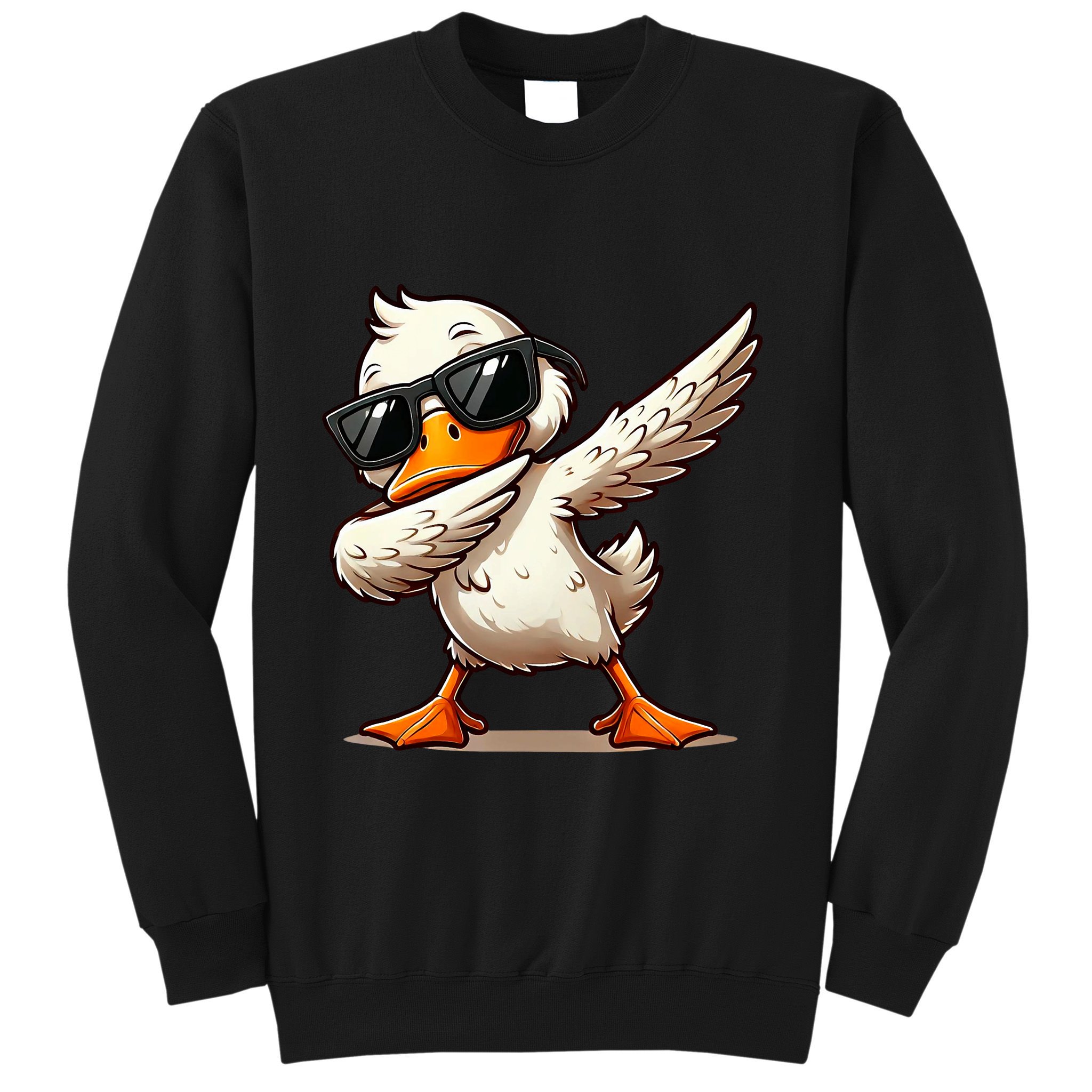 Dabbing Duck With Sunglasses Funny Cartoon Graphic Sweatshirt