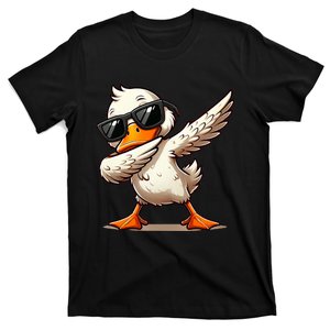 Dabbing Duck With Sunglasses Funny Cartoon Graphic T-Shirt