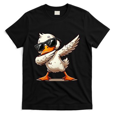 Dabbing Duck With Sunglasses Funny Cartoon Graphic T-Shirt