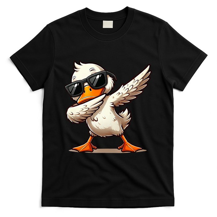 Dabbing Duck With Sunglasses Funny Cartoon Graphic T-Shirt