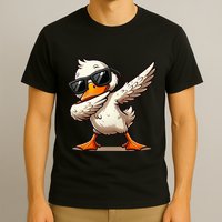 Dabbing Duck With Sunglasses Funny Cartoon Graphic T-Shirt