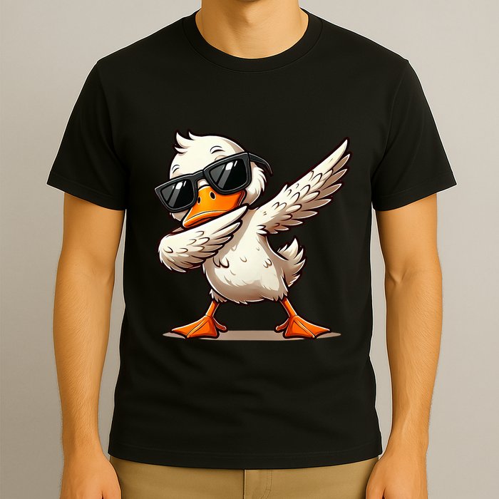 Dabbing Duck With Sunglasses Funny Cartoon Graphic T-Shirt