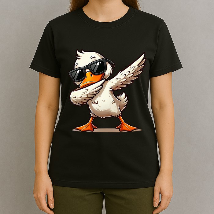 Dabbing Duck With Sunglasses Funny Cartoon Graphic T-Shirt