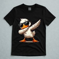 Dabbing Duck With Sunglasses Funny Cartoon Graphic T-Shirt