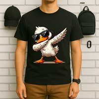 Dabbing Duck With Sunglasses Funny Cartoon Graphic T-Shirt