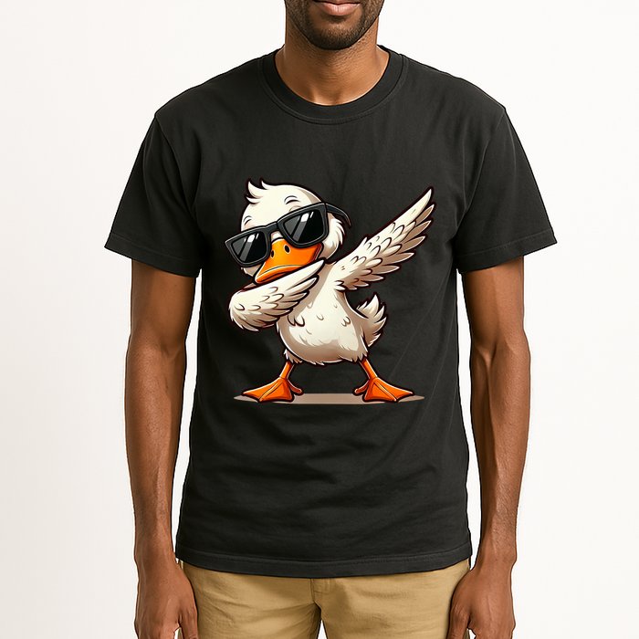 Dabbing Duck With Sunglasses Funny Cartoon Graphic Tall T-Shirt
