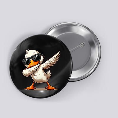 Dabbing Duck With Sunglasses Funny Cartoon Graphic Button