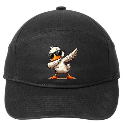 Dabbing Duck With Sunglasses Funny Cartoon Graphic 7-Panel Snapback Hat