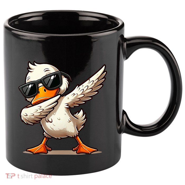 Dabbing Duck With Sunglasses Funny Cartoon Graphic 11oz C Handle Ceramic Mug